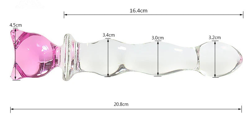 Glass Dildo 8 Inch Pyrex Artistic Design Temperature Play Anal Toy Waterproof Unisex