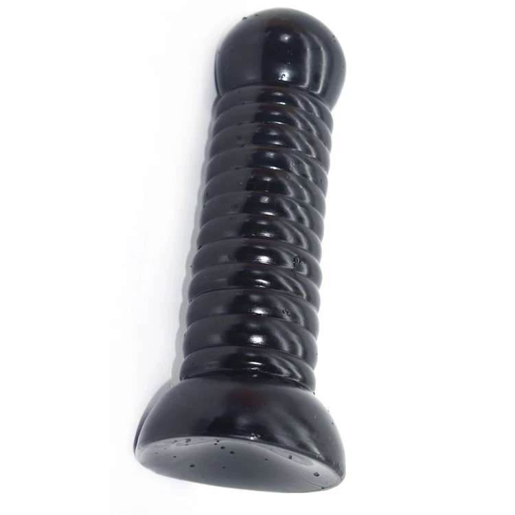 Ribbed Butt Plug 7 Inch Textured Silicone Anal Plug with Suction Cup