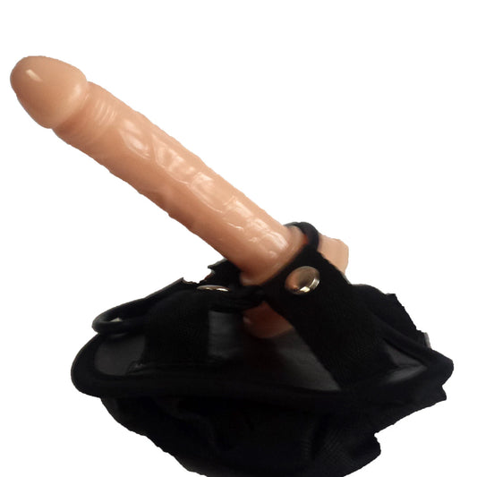 Strap-On Harness Kit with Dildo Adjustable Pegging Set Silicone Dong & Dual O-Ring Harness