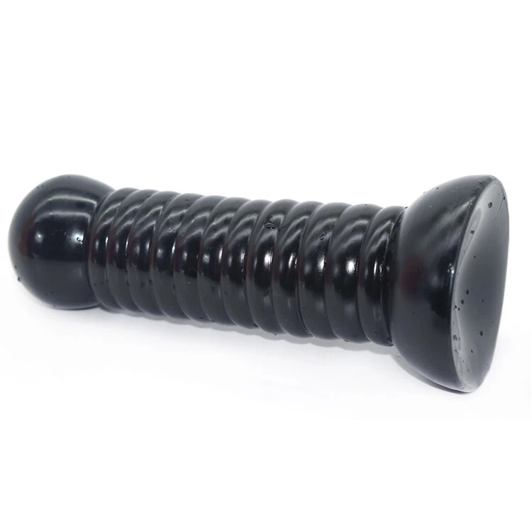 Ribbed Butt Plug 7 Inch Textured Silicone Anal Plug with Suction Cup