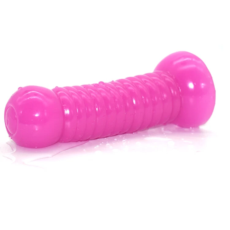 Ribbed Butt Plug 7 Inch Textured Silicone Anal Plug with Suction Cup