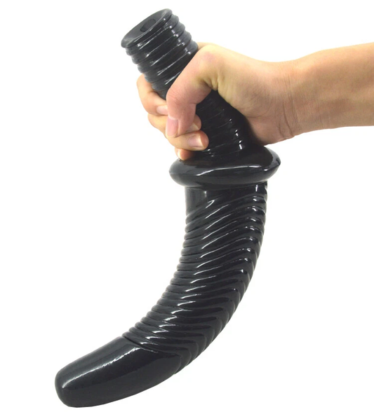 Graduated Anal Trainer 12 Inch Progressive Silicone Butt Plug with Handle