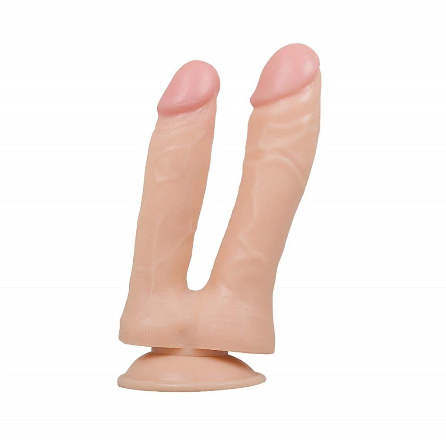 7 Inch Dual-Ended Silicone Double Dildo with Suction Cup