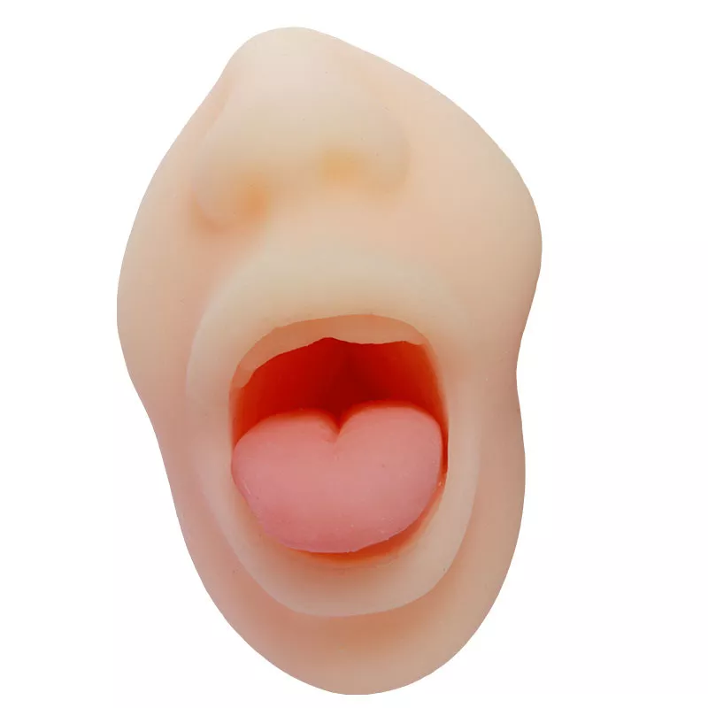 Realistic Silicone Mouth Masturbator Oral Sex Toy for Men