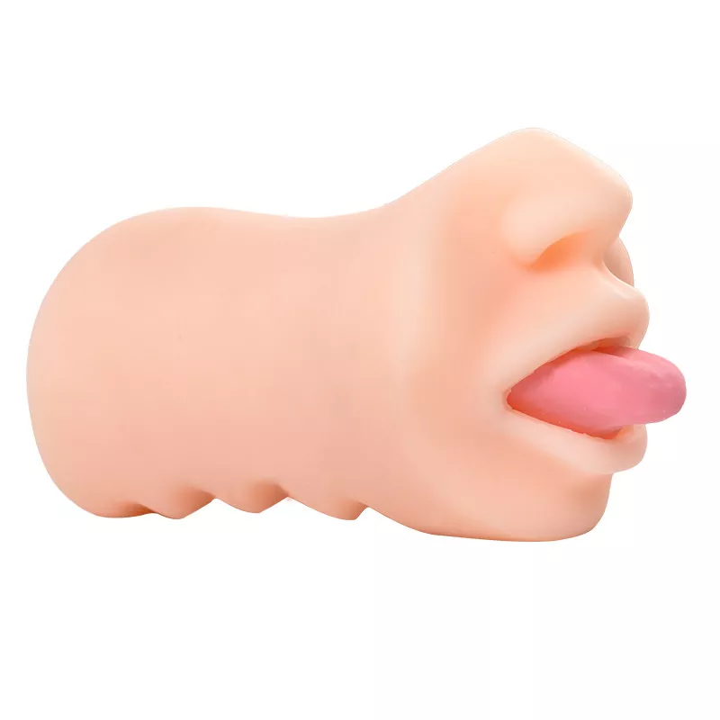 Realistic Silicone Mouth Masturbator Oral Sex Toy for Men