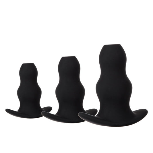 Hollow Butt Plug Silicone Anal Tunnel Plug 3 Sizes Available Open Centre Design