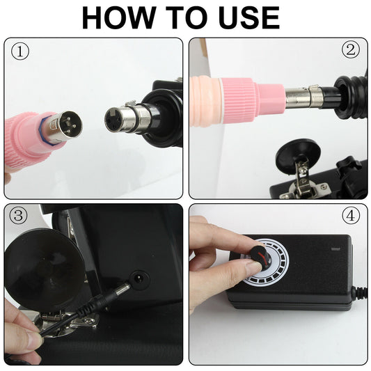 Deluxe Automatic Sex Machine - 200 Thrusts/Min with 2 Dildos UK Plug