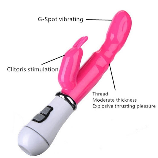 Rabbit Vibrator Dual Stimulation 7 Modes G-Spot Clitoral Vibrator Waterproof
