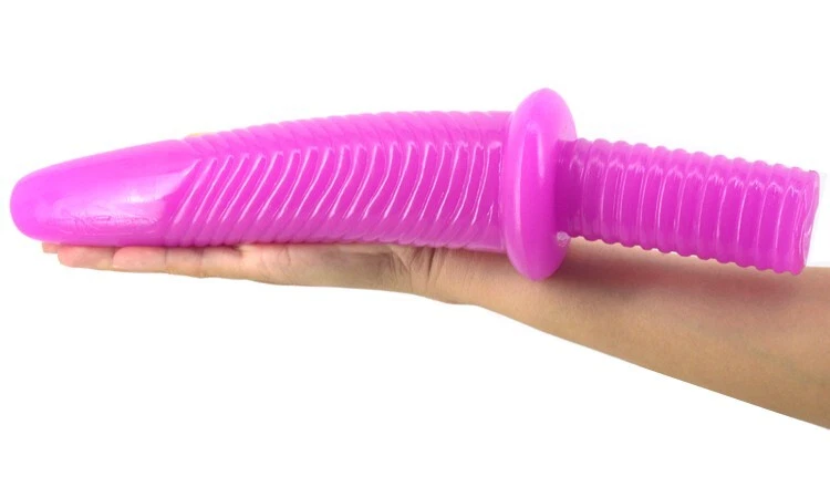 Graduated Anal Trainer 12 Inch Progressive Silicone Butt Plug with Handle