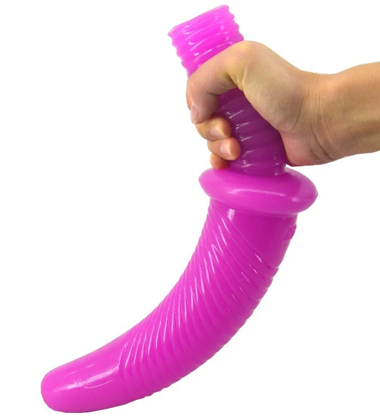 Graduated Anal Trainer 12 Inch Progressive Silicone Butt Plug with Handle