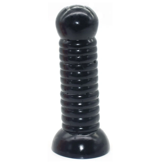 Ribbed Butt Plug 7 Inch Textured Silicone Anal Plug with Suction Cup