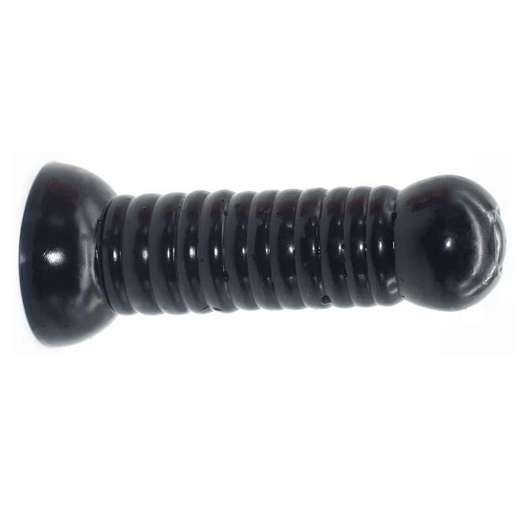 Ribbed Butt Plug 7 Inch Textured Silicone Anal Plug with Suction Cup