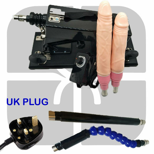 Deluxe Automatic Sex Machine - 200 Thrusts/Min with 2 Dildos UK Plug