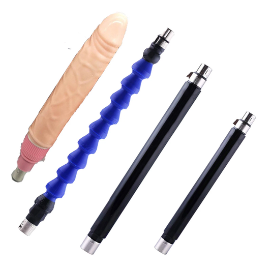 Sex Machine Attachment Bundle - Complete Dildo & Extension Set
