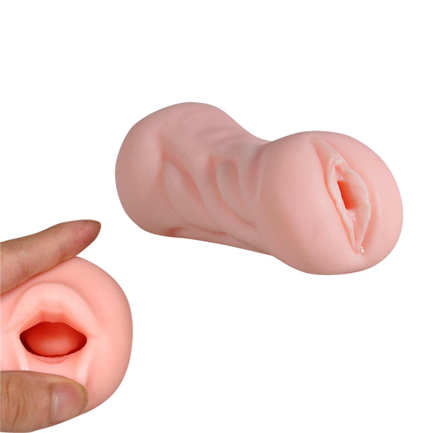 Realistic Silicone Male Masturbator Dual Channel Pocket Pussy