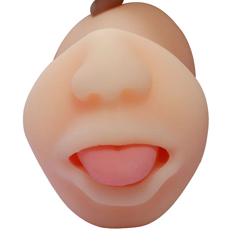 Realistic Silicone Mouth Masturbator Oral Sex Toy for Men