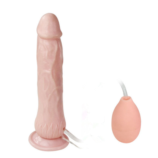 Realistic Squirting Dildo 8 Inch Dual Density with Suction Cup & Pump