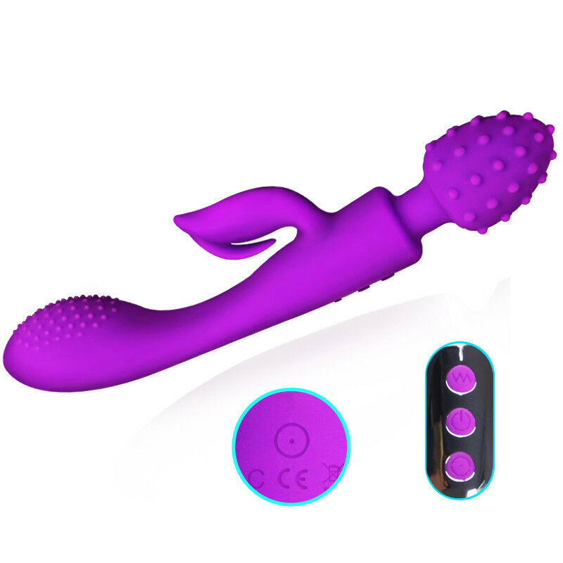 Three Motors Magic Wand Vibrating Full Body Massager USB Rechargeable Sex Toy