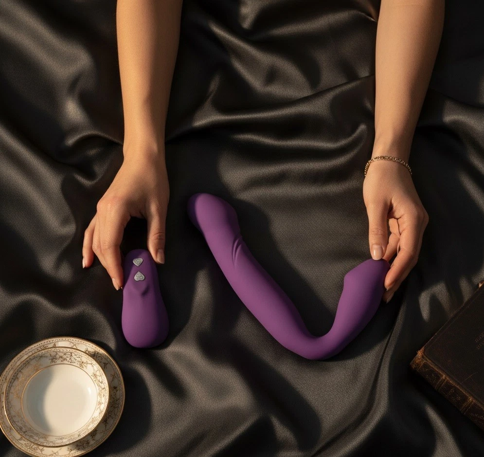 Wireless Strapless Strap-On Vibrator with Remote Control | Double-Ended